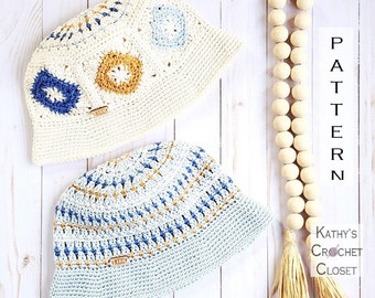 Crochet Bucket Hat PATTERN - Diamond Daze Bucket Hat - Bucket Hat Crochet Pattern - DIY Bucket Hat - Granny Square Bucket Hat