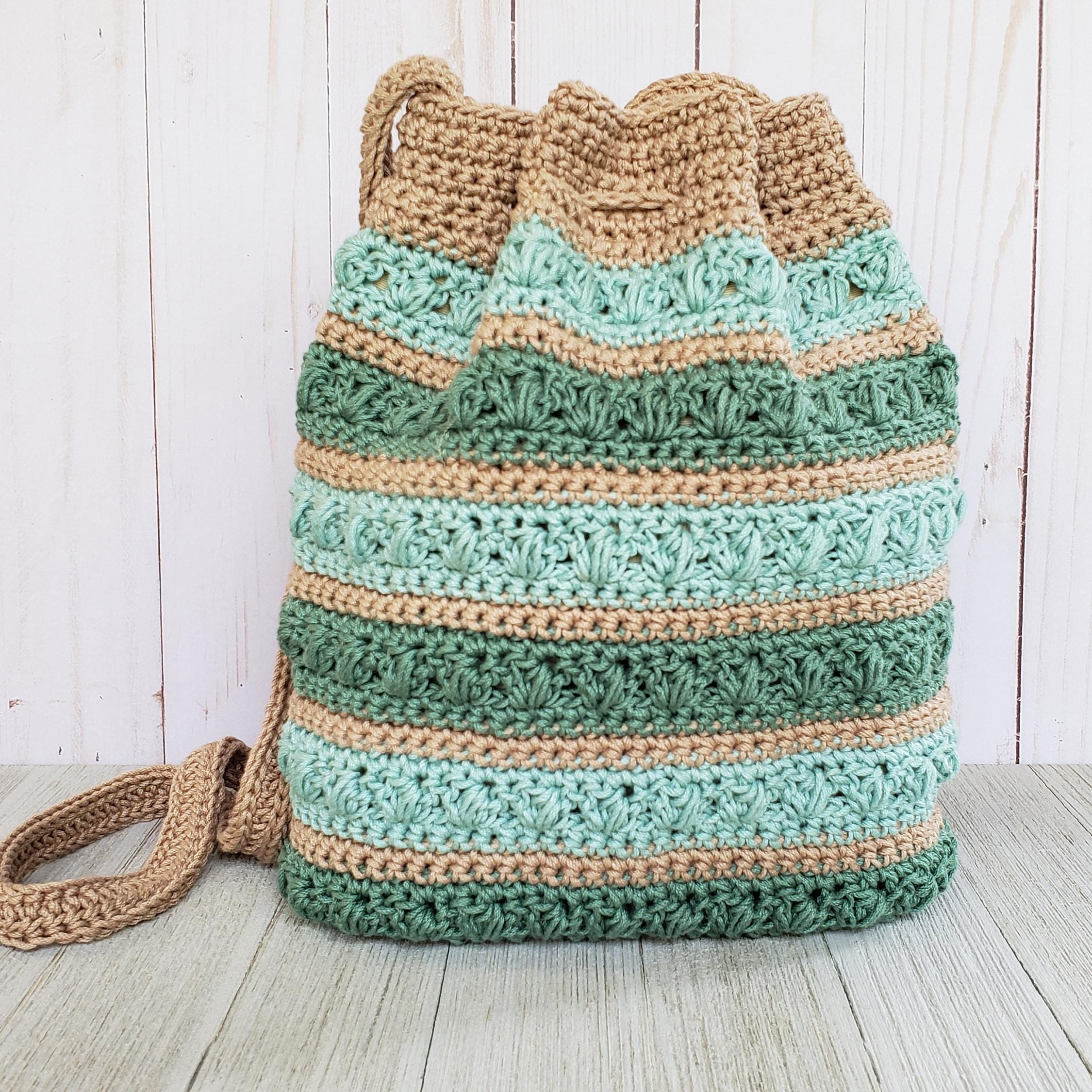 Succulent Drawstring Bag - DIY Crochet Cinch Crossbody Purse
