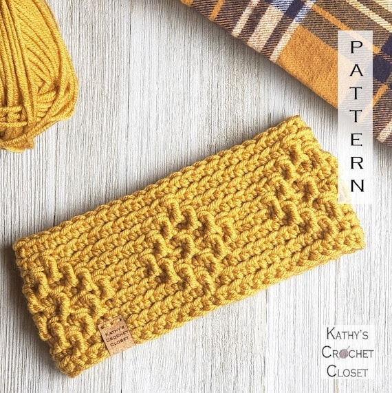 Embossed Diamonds Headband - Crochet Women's Earwarmer PATTERN (PDF Download)