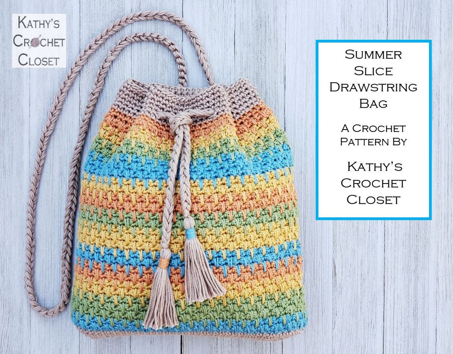 Crochet Bag PATTERN Summer Slice Drawstring Bag DIY | Etsy