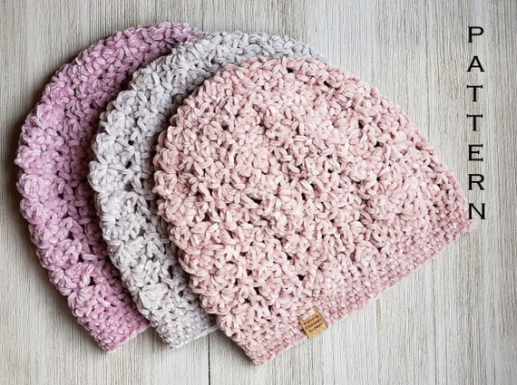 Crochet Hat Pattern Velvet Lace Beanie Crochet Beanie Pattern Velvet Beanie Pattern Crochet Slouchy Hat Pattern Diy Crochet Hat