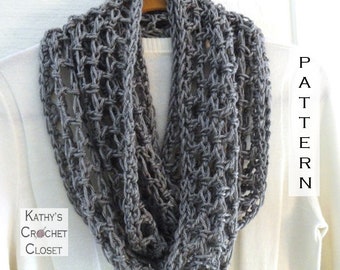 Lattice Infinity Scarf - Crochet Lightweight Circle Scarf PATTERN (PDF Download)