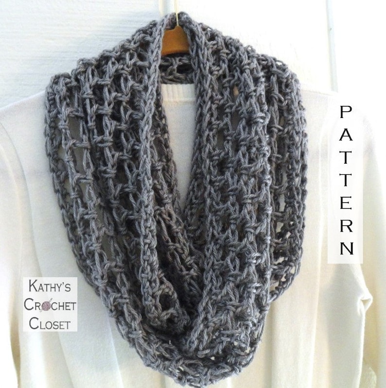 Lattice Infinity Scarf - Crochet Lightweight Circle Scarf PATTERN (PDF ...