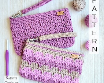 Day Trip Wristlet - Crochet Wrist Pouch Bag PATTERN (PDF Download)