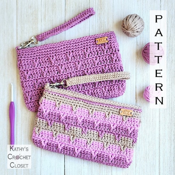 Day Trip Wristlet - Crochet Wrist Pouch Bag PATTERN (PDF Download)