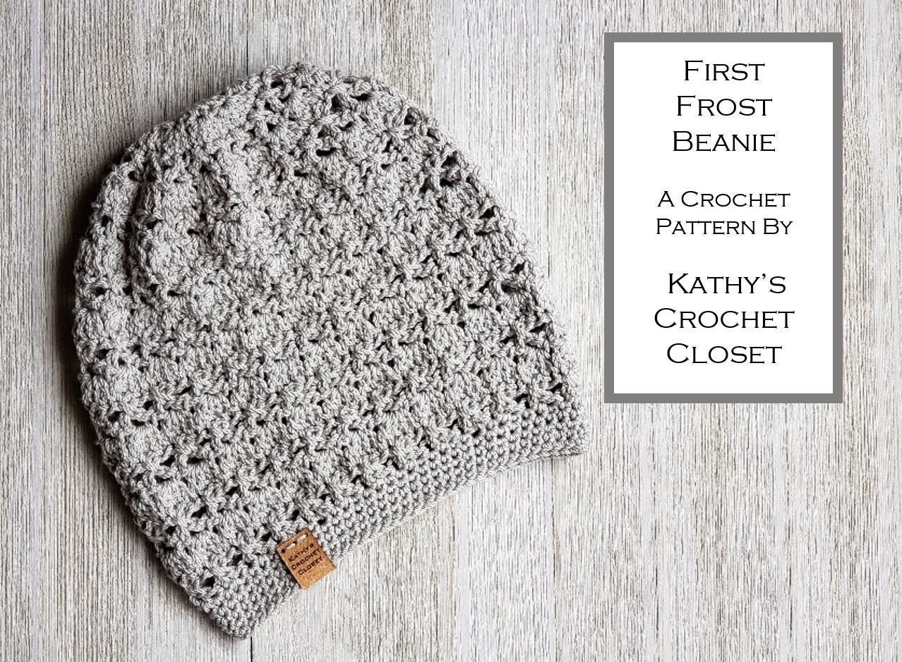 Crochet Hat PATTERN First Frost Beanie 