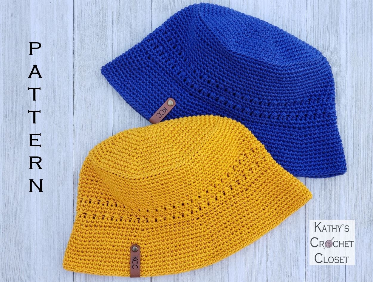 Crochet Bucket Hat PATTERN - Summer City Bucket Hat - Summer Hat Patt…