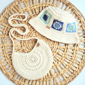 Crochet Bucket Hat PATTERN Reel Time Bucket Hat Summer Hat Pattern DIY Bucket Hat Granny Square Bucket Hat Pattern Sun Hat Pattern image 5