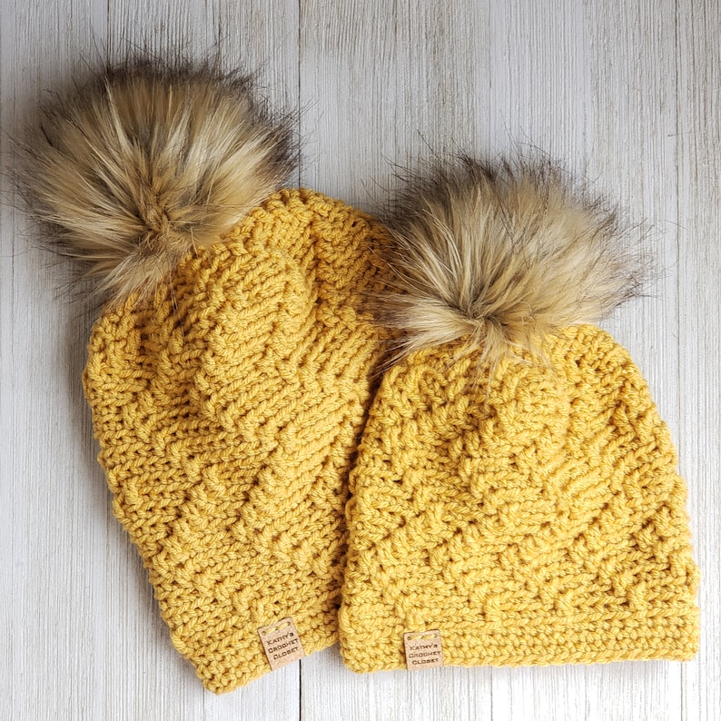 Crochet Hat PATTERN Zigzag Beanie Mommy and Me Hats Etsy