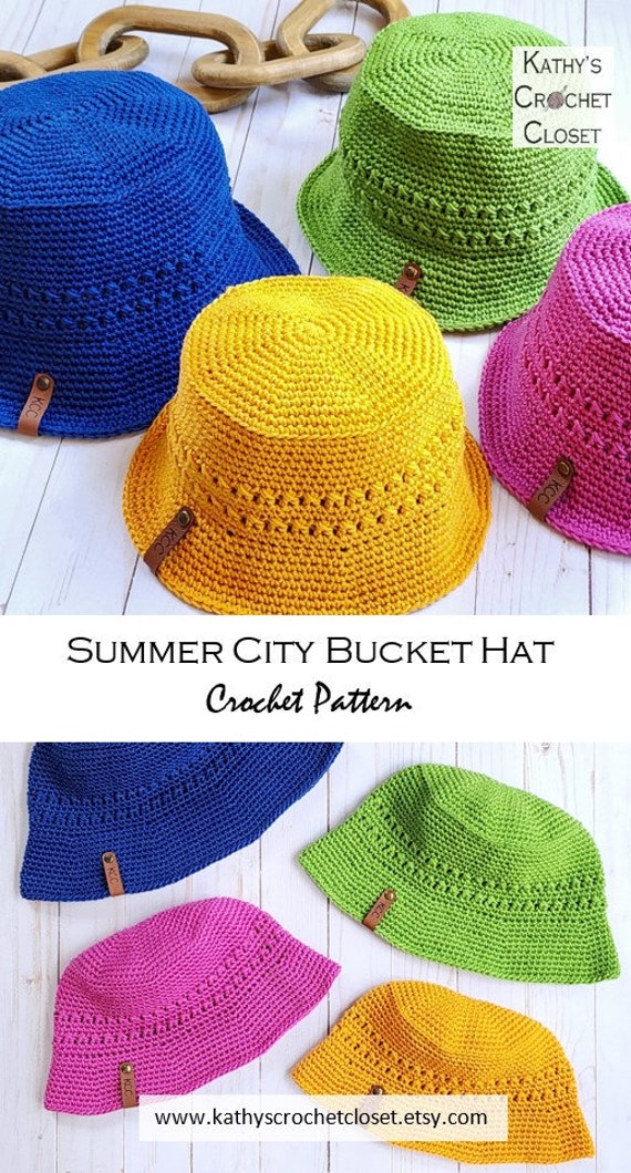 【citybreeze】バケハ Ribbon Point Crochet Bucket Hat Crochet Bucket Hat PATTERN - Summer City Bucket Hat - Summer