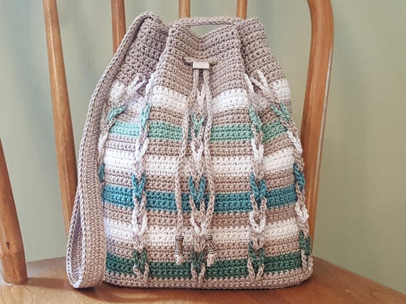 easy crochet drawstring bolsa pattern