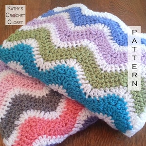 Crochet Baby Blanket PATTERN - Wavy Ripple Baby Blanket - Baby Afghan Pattern - Easy Crochet Blanket - DIY Chevron Blanket - DIY Baby Gift