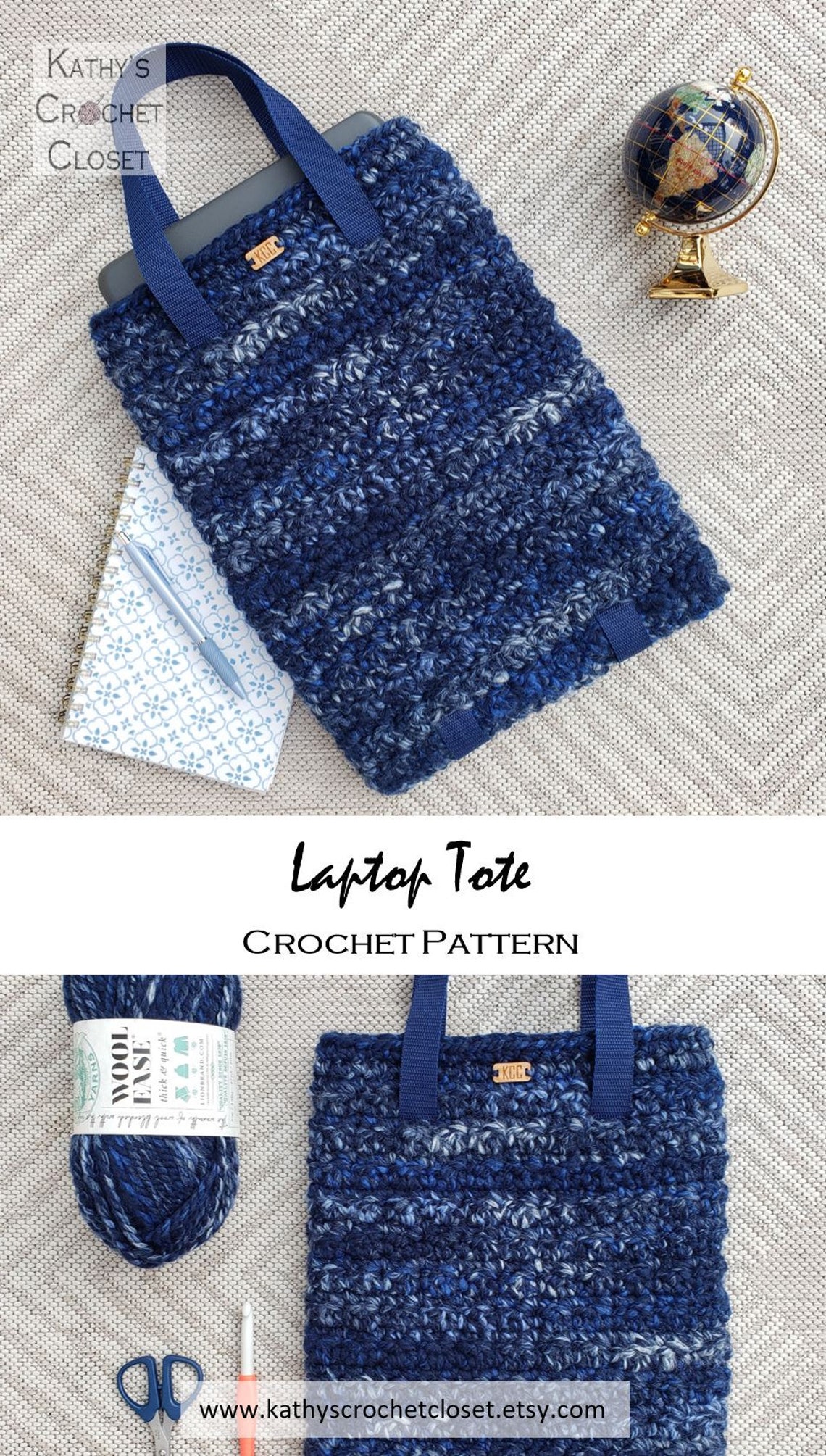 Crochet Bag PATTERN Laptop Tote Bag DIY Crochet Bag Etsy