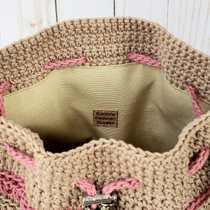 Crochet Bag PATTERN Crisscross Drawstring Bag Boho Bag Pattern Crochet Drawstring Purse image 7
