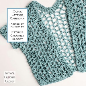 Crochet Shrug PATTERN Quick Lattice Cardigan Easy Shrug Pattern Big Hook Crochet Pattern Summer Crochet Sweater image 2