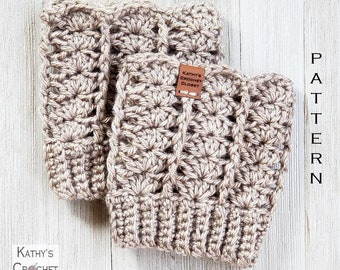 Crochet Boot Cuff PATTERN - Lacy Boot Cuffs - DIY Crochet Boot Toppers - Crochet Boot Topper Pattern - Lacy Boot Cuff Pattern