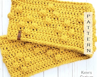 Crochet Scarf PATTERN - Diamond Dot Infinity Scarf - Crochet Infinity Scarf Pattern - DIY Crochet Scarf - PDF Crochet Scarf Pattern