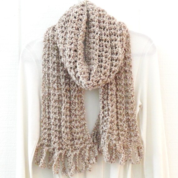 マフラー・ストール mellotory 100% Cashmere Crochet Shawl Muffler (Beige) CASHMERE 100%] CASHMERE SHAWL MUFFLER (BEIGE) - mellotory