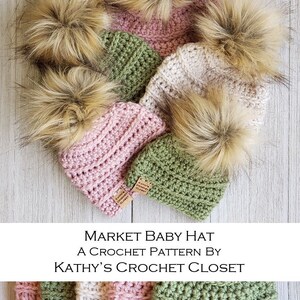 Crochet Baby Hat PATTERN Market Baby Hat Baby Beanie Pattern Crochet Baby Beanies Toddler Baby Preemie Hat Pattern 5 Sizes image 8