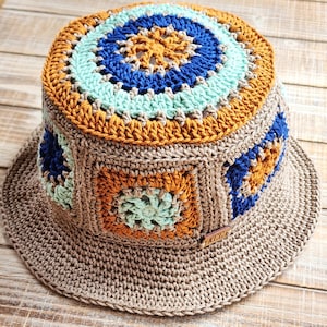 Crochet Bucket Hat PATTERN Reel Time Bucket Hat Summer Hat Pattern DIY Bucket Hat Granny Square Bucket Hat Pattern Sun Hat Pattern image 3