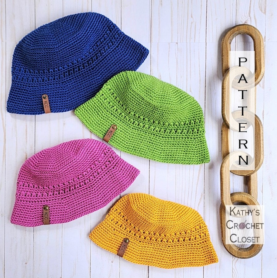 Crochet Bucket Hat PATTERN - Summer City Bucket Hat - Summer