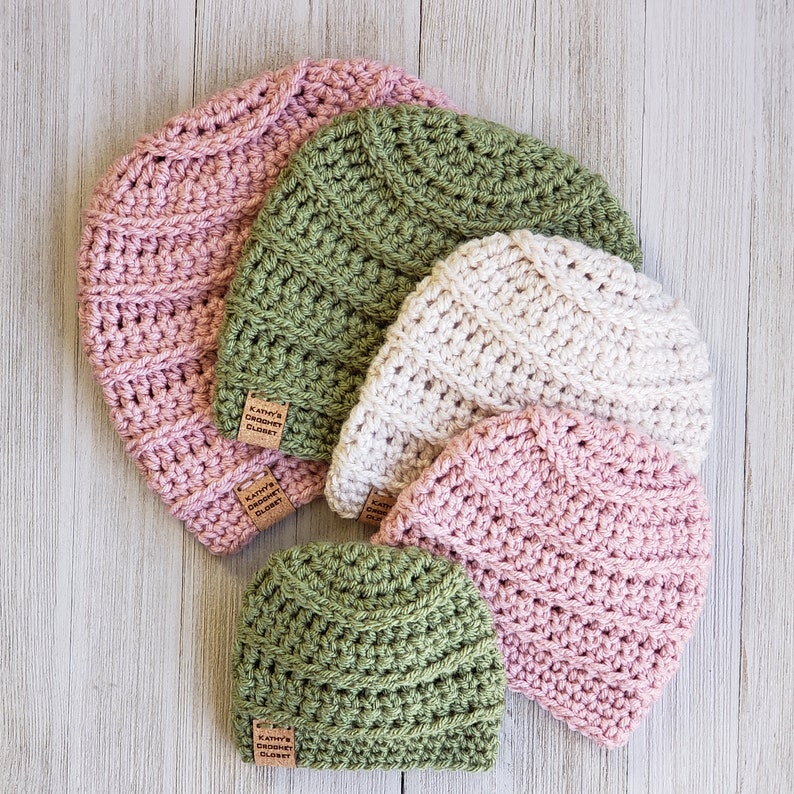 Crochet Baby Hat PATTERN Market Baby Hat Baby Beanie Pattern Crochet Baby Beanies Toddler Baby Preemie Hat Pattern 5 Sizes image 4