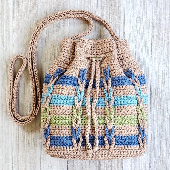 drawstring crochet bag