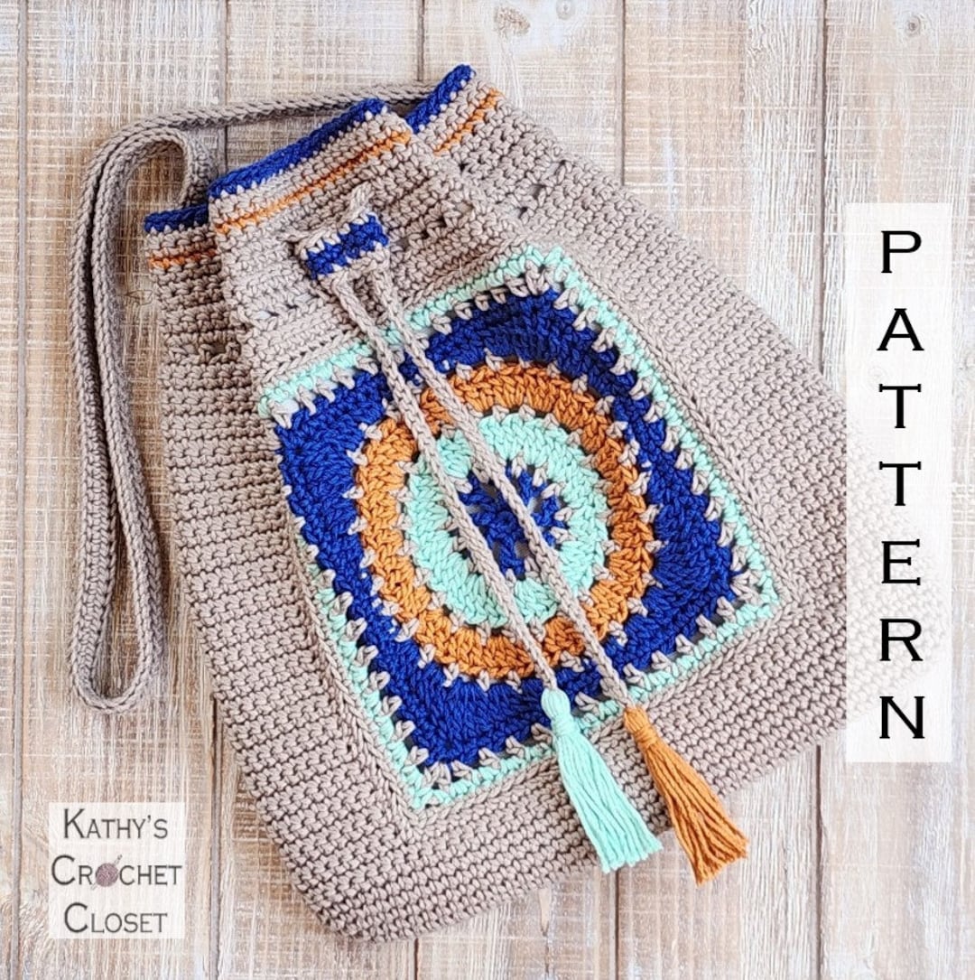 Diy Drawstring Toilet Bag Circle With Sections Pattern Crochet Bag