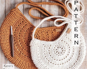 MOTIF de sac au crochet - sac à bandoulière Reel Time - modèle de sac au crochet bohème - sac cercle au crochet - modèle de sac à bandoulière - sac rond au crochet