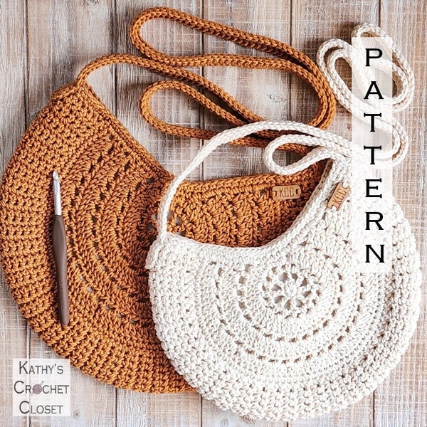 Crochet Bag PATTERN - Reel Time Crossbody Bag - Boho Crochet Bag Pattern - Crochet Circle Bag - Crossbody Bag Pattern - Round Crochet Bag