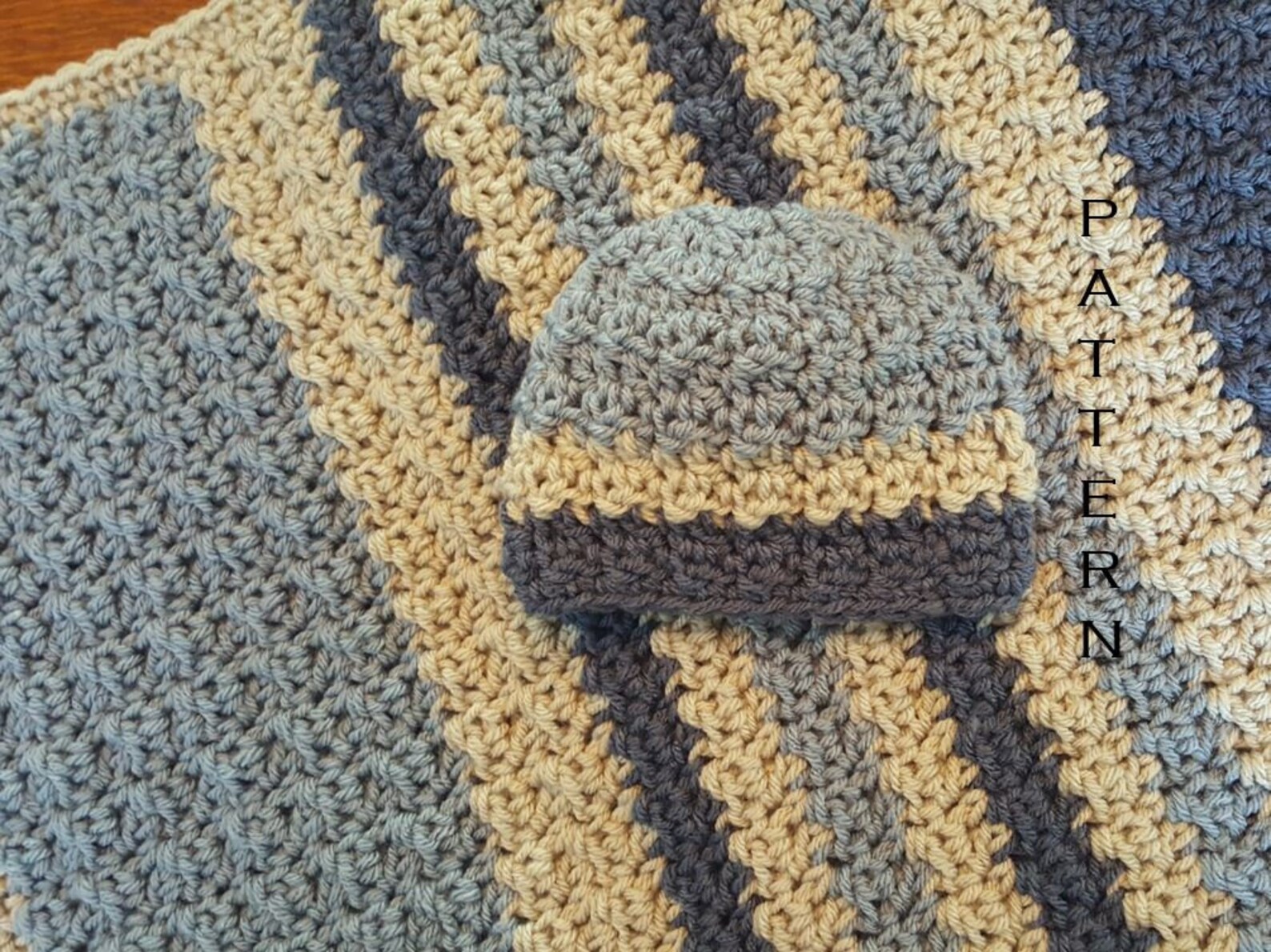 Crochet Baby Blanket PATTERN Dylan Baby Blanket and Hat Etsy