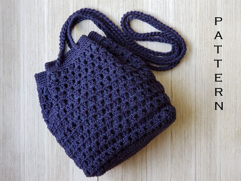 Crochet Bag PATTERN Summer Escape Bag DIY Crochet Bag Crossbody Bag Pattern Crochet Drawstring Bag Pattern DIY Crochet Purse image 5