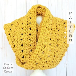 Crochet Scarf PATTERN - Abby Infinity Scarf - Crochet Infinity Scarf Pattern - DIY Crochet Scarf - PDF Crochet Scarf Pattern