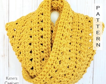 Abby Infinity Scarf - DIY Crochet Circle Scarf PATTERN (PDF Download)