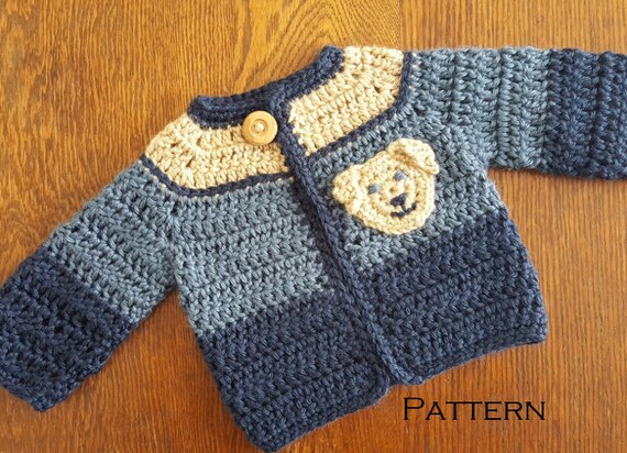 crochet baby boy cardigan