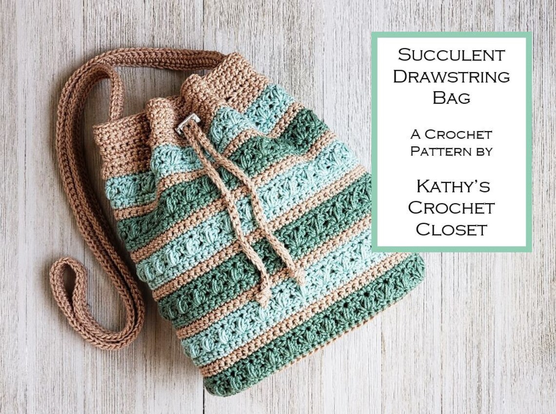 Crochet Bag PATTERN Succulent Drawstring Bag DIY Crochet | Etsy