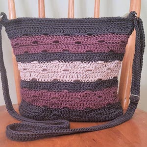 Crochet Bag PATTERN Eyelet Stripes Crossbody Bag Striped - Etsy