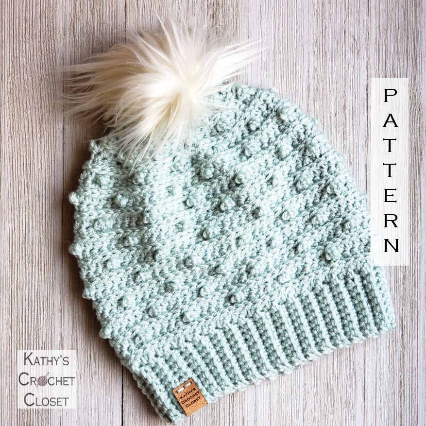 HANDMADE Crochet Confetti Fitted Beanie w/ Authentic Chanel Accent Button Confetti Beanie - Crochet Dot Texture Beanie PATTERN in 3  main image 3