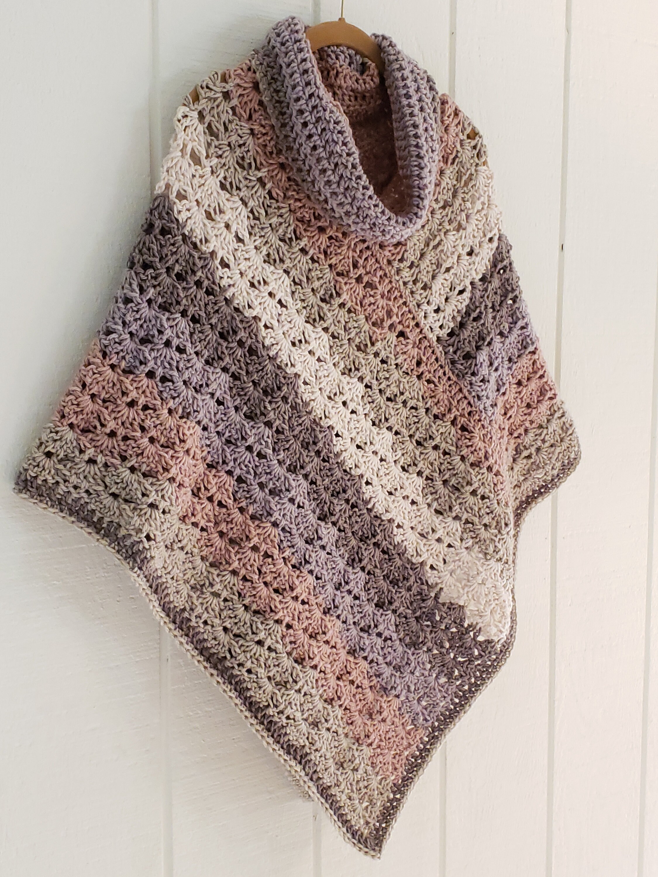 Crochet Poncho PATTERN Cozy Cowl Poncho Poncho With Cowl Etsy Australia