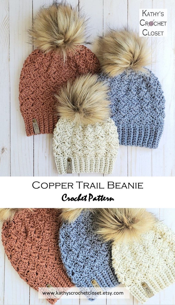 Crochet Hat PATTERN - Copper Trail Beanie - Mommy and Me