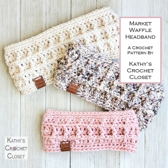 Crochet Headband PATTERN - Market Waffle Headband - Women's