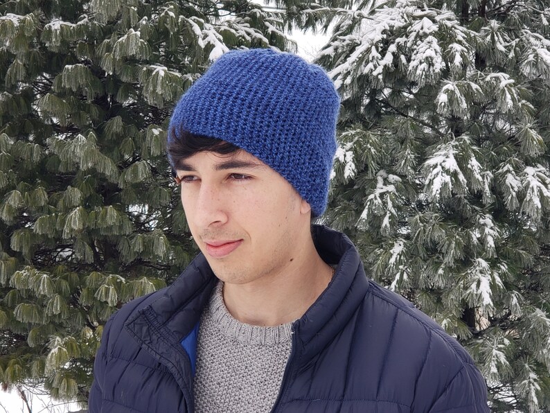 Crochet Hat PATTERN Fox Trail Beanie Men's Crochet Beanie Pattern Unisex Winter Hat Pattern Men Child Toddler Hat Pattern image 3