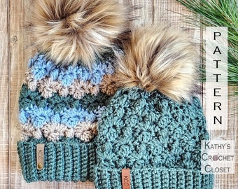 Crochet Hat PATTERN - Hodag Beanie - Winter Hat Pattern- DIY Crochet Hat Pattern - Crochet Double Brim Beanie Pattern