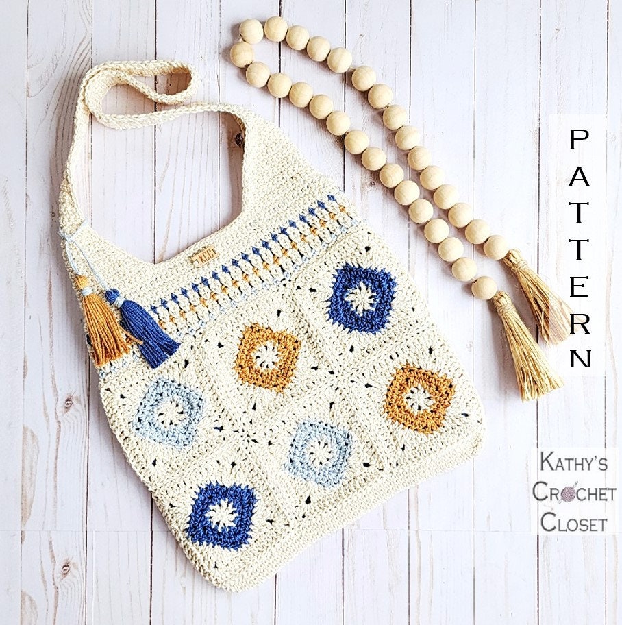 Diamond Daze Shoulder Bag - Crochet Granny Square Purse PATTERN