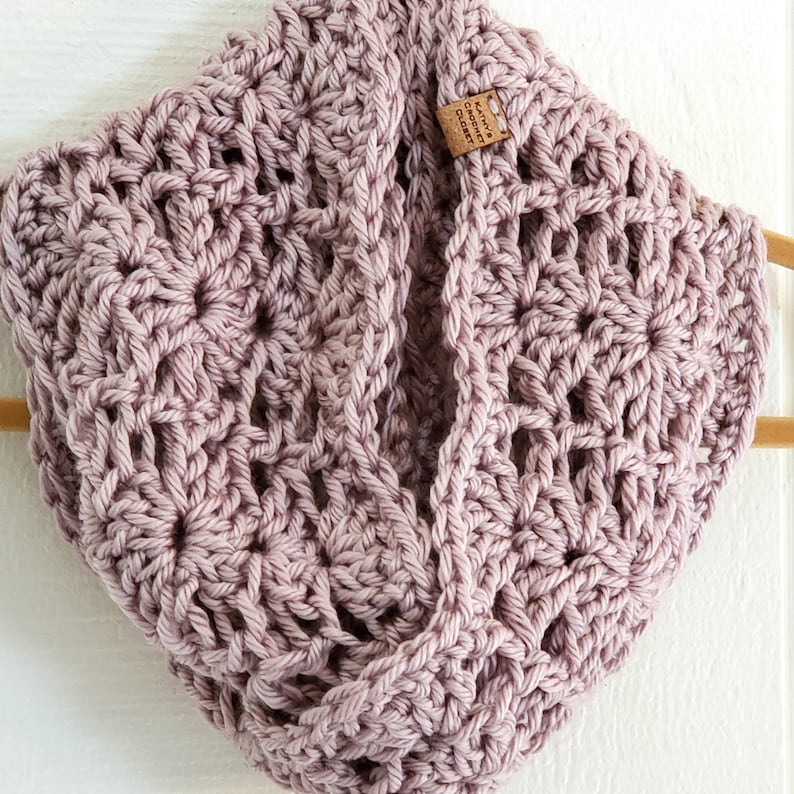 Chunky Lace Infinity Scarf - DIY Crochet Lacy Circle Scarf PATTERN (PDF ...