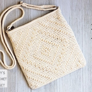 Crochet Bag PATTERN Diamond Peaks Crossbody Bag Boho Crochet Bag Pattern DIY Crochet Bag Crossbody Bag Pattern Overlay Crochet Bag image 5