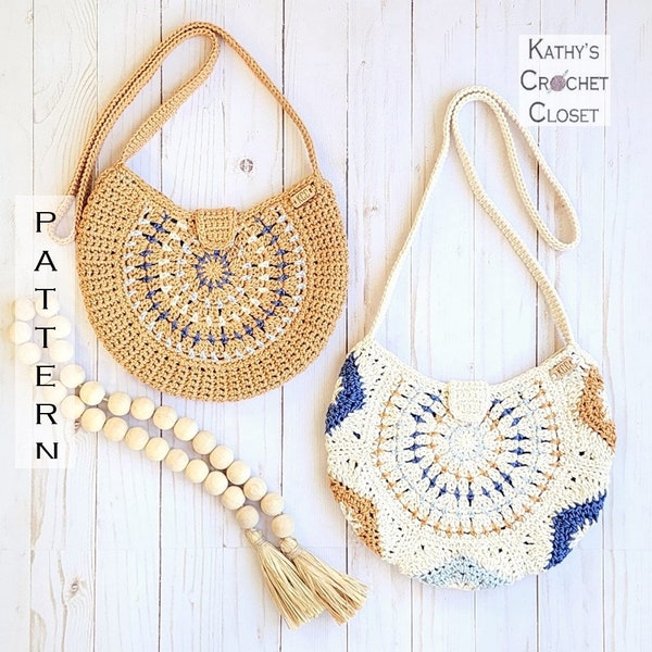 Crochet Bag PATTERN - Diamond Daze Circle Bag - Circle Bag Crochet Pattern - DIY Boho Purse - Crossbody Bag Pattern - Round Purse