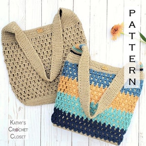 Crochet Bag PATTERN -  Summer Escape Shoulder Bag - DIY Crochet Bag - Beach Bag Pattern - Market Bag Pattern - DIY Crochet Purse