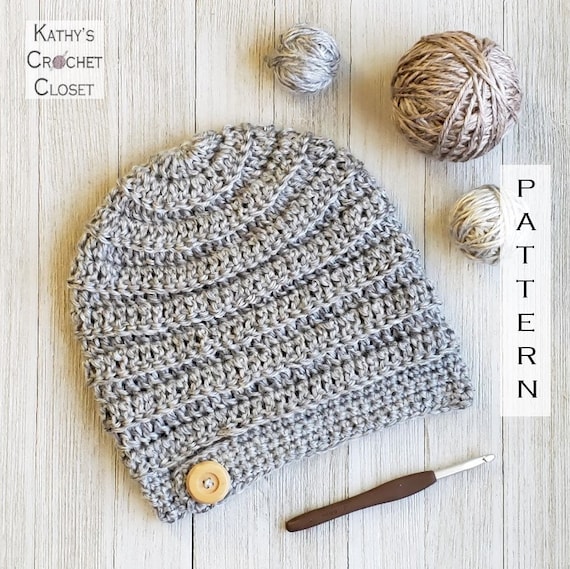 Created By Cyd Handmade Crochet Beanie Cream Gray Spiral Textured Winter Hat 9x9 Simple Baby Hat Crochet Pattern - Crafting Each Day main image 2