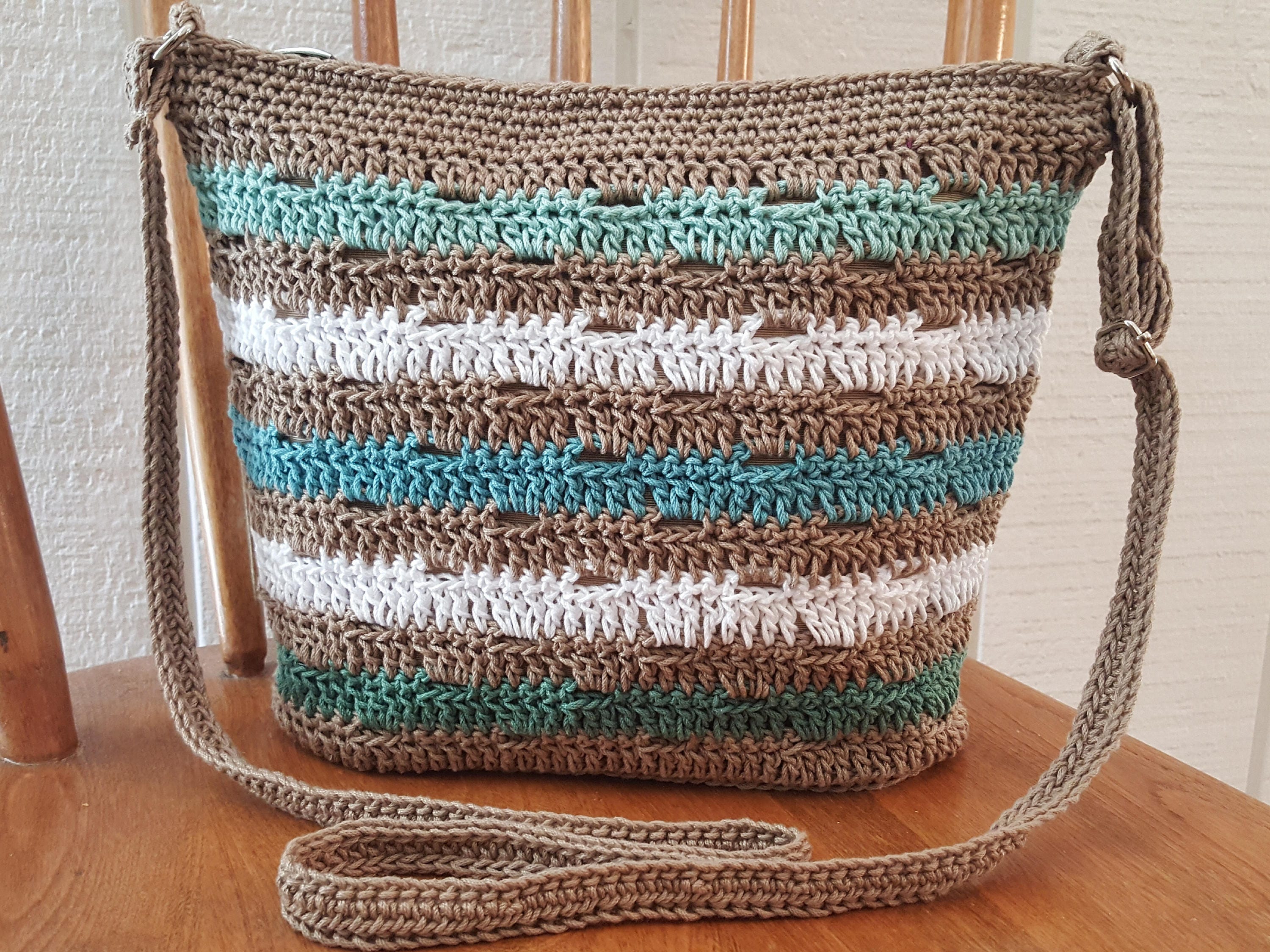 Crochet Bag PATTERN Eyelet Stripes Crossbody Bag Striped - Etsy Australia